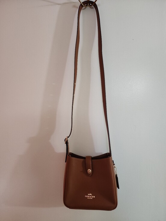 Coach Handbags - Coach Hadley Mini Tan Leather Crossbody with Gold Hardware